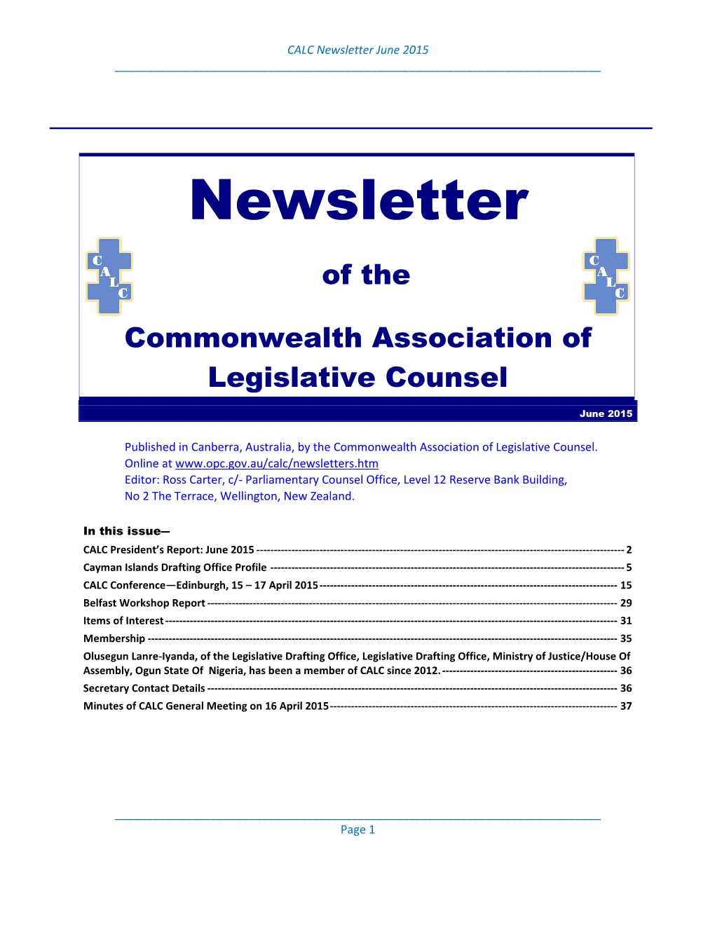 Newsletter June 2015 ______