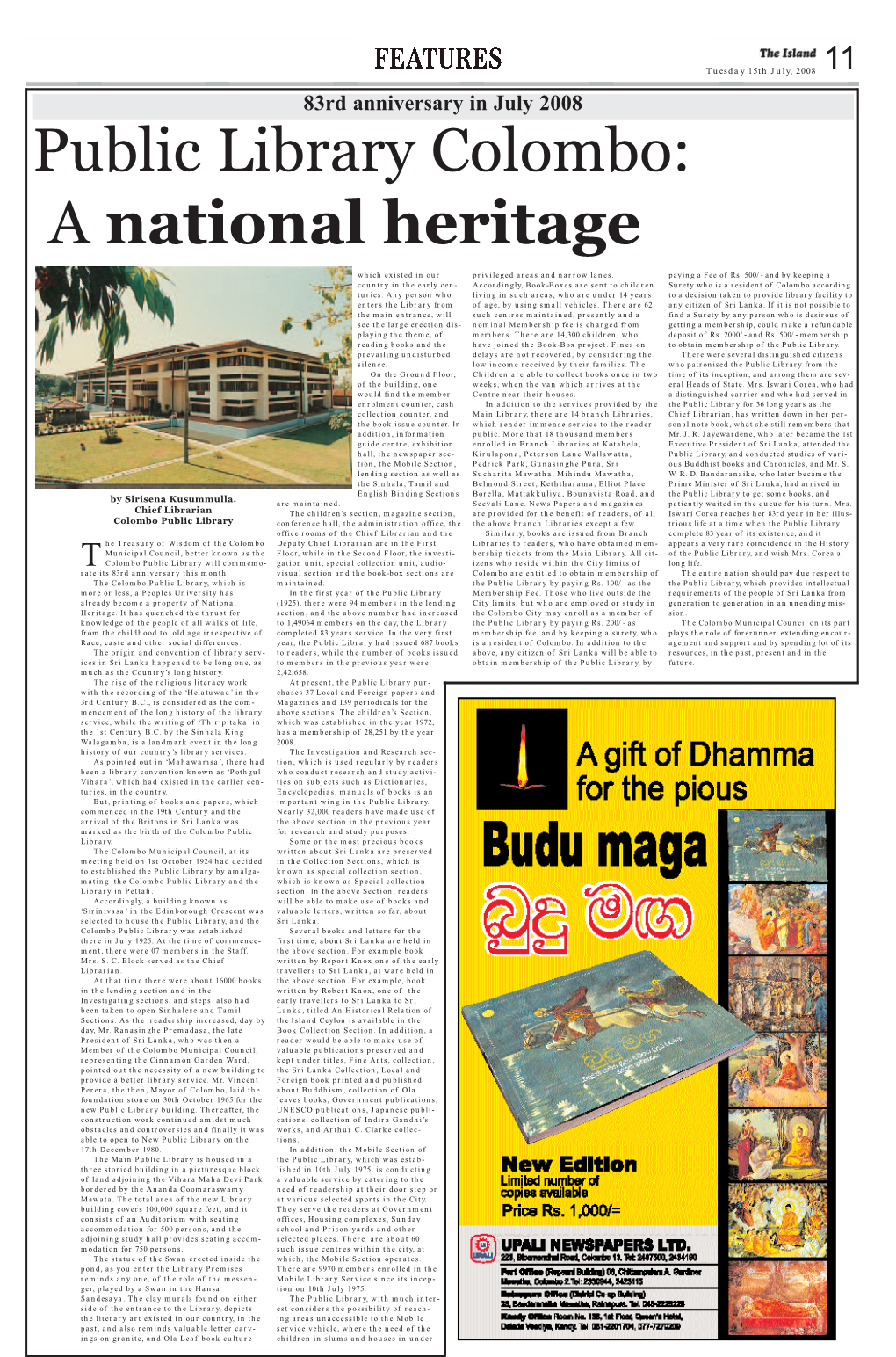 Public Library Colombo: a National Heritage
