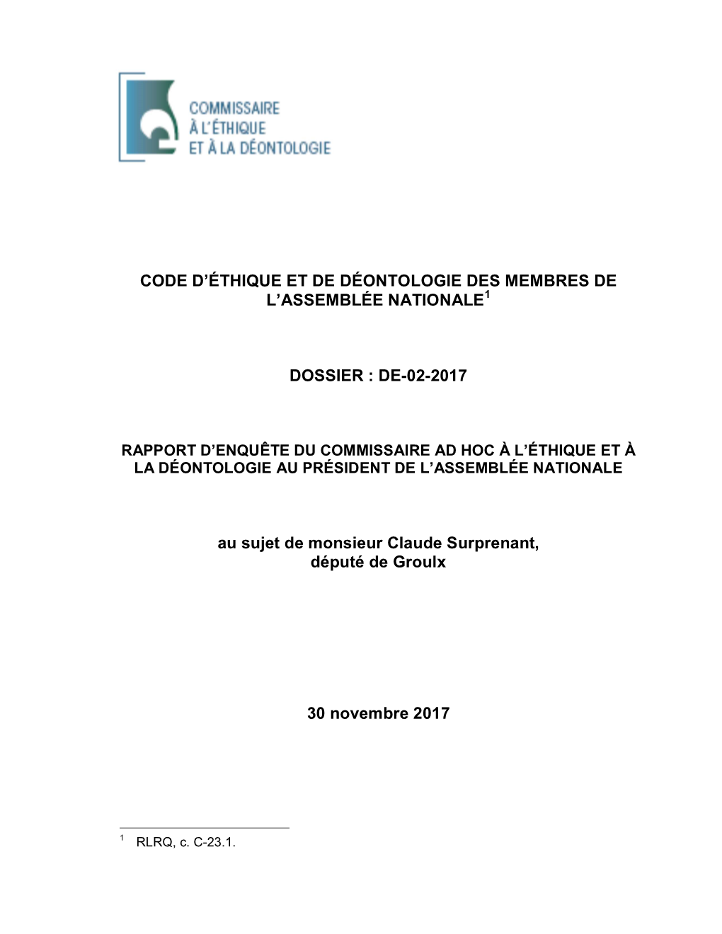 Code D'éthique Et De Déontologie Des Membres