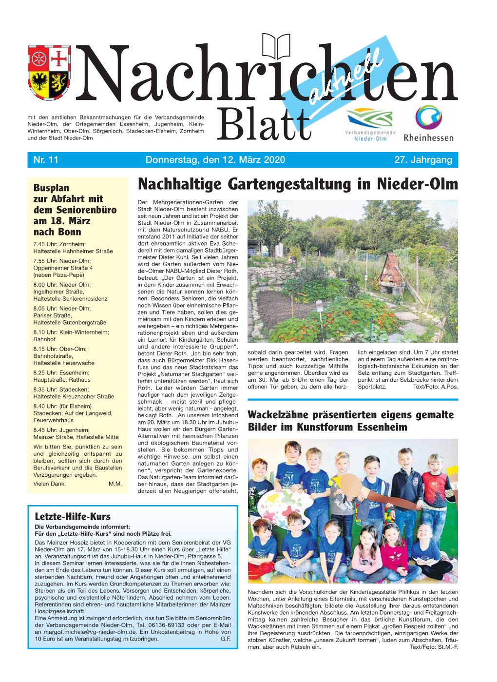 Nachrichtenblatt Nr. 11 Vom 12. März 2020