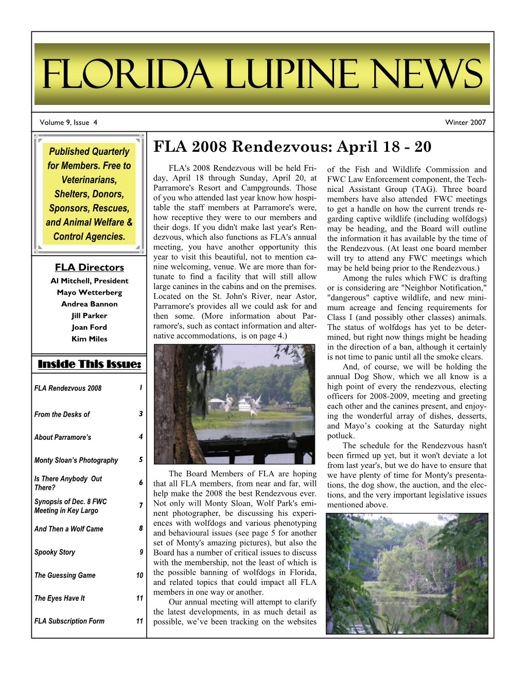 Florida Lupine News