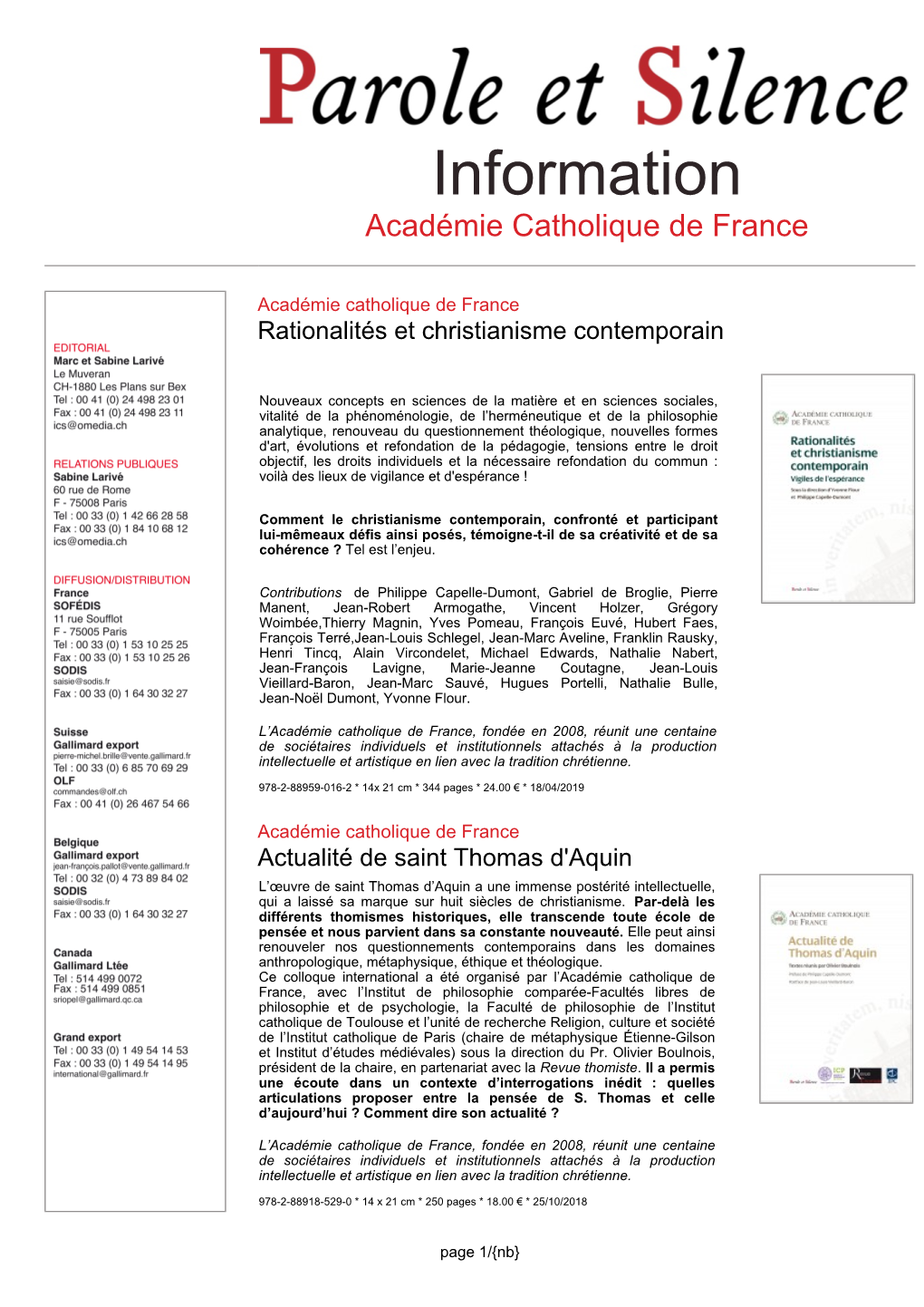 Académie Catholique De France