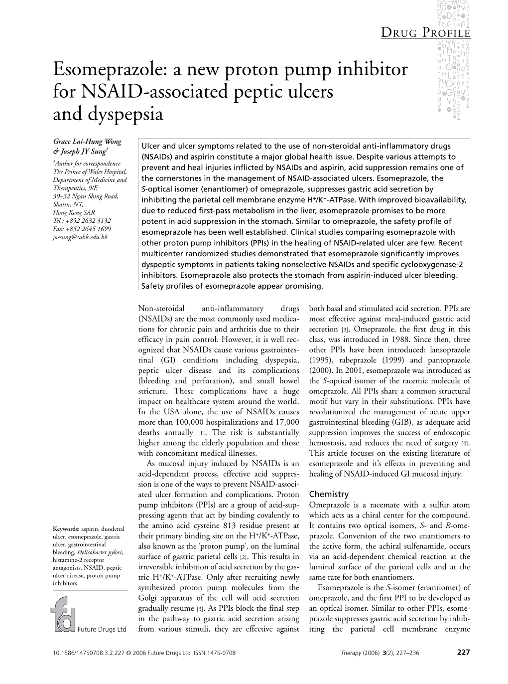 Esomeprazole: a New Proton Pump Inhibitor for NSAID-Associated Peptic Ulcers and Dyspepsia