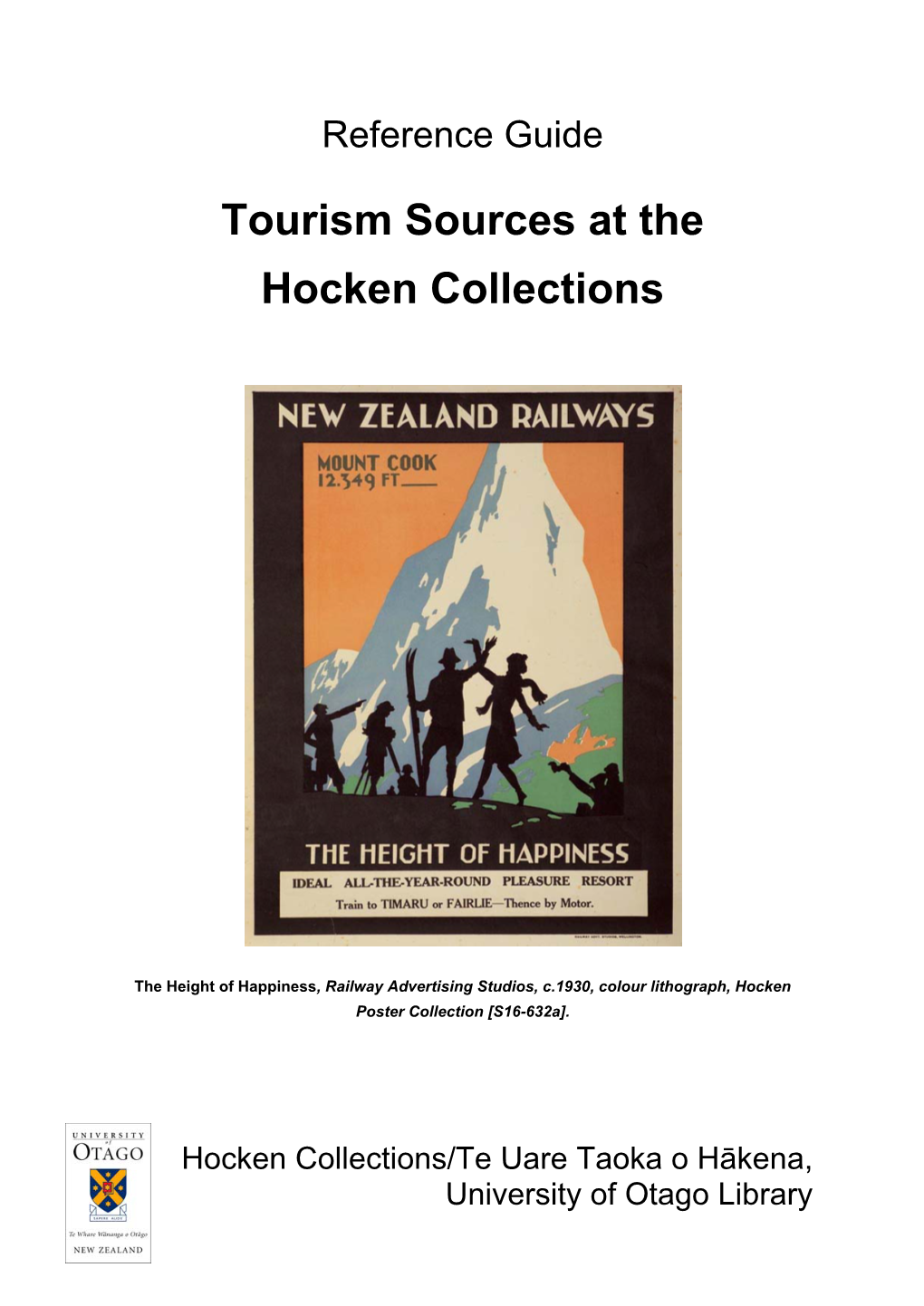 Tourism Sources at the Hocken Collections