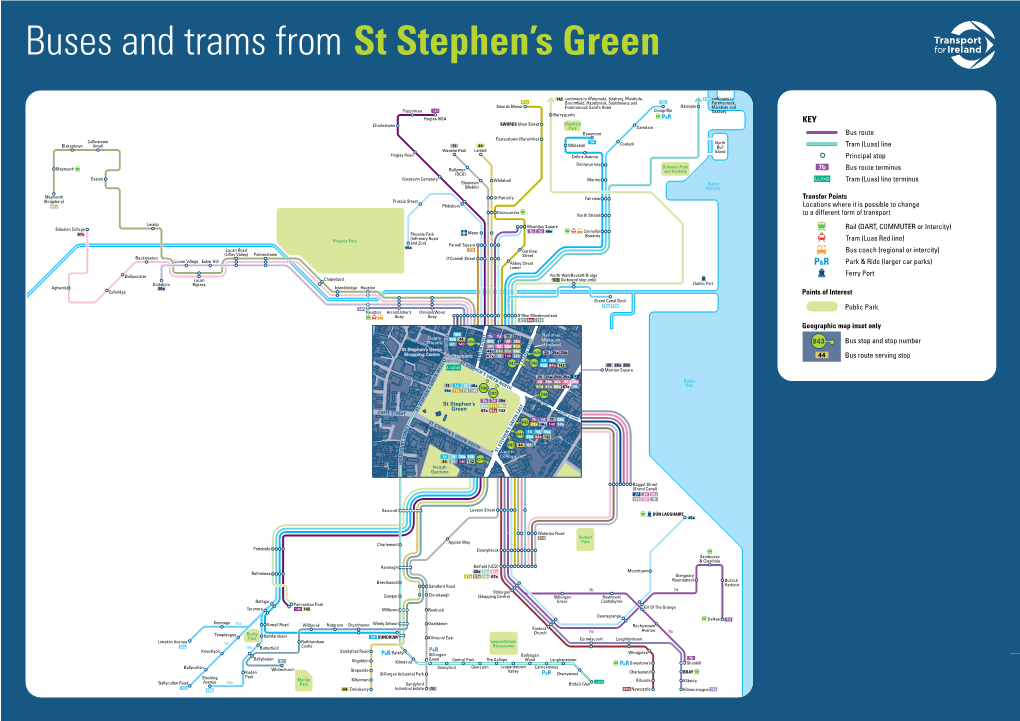 Buses and Trams from St Stephen's Green