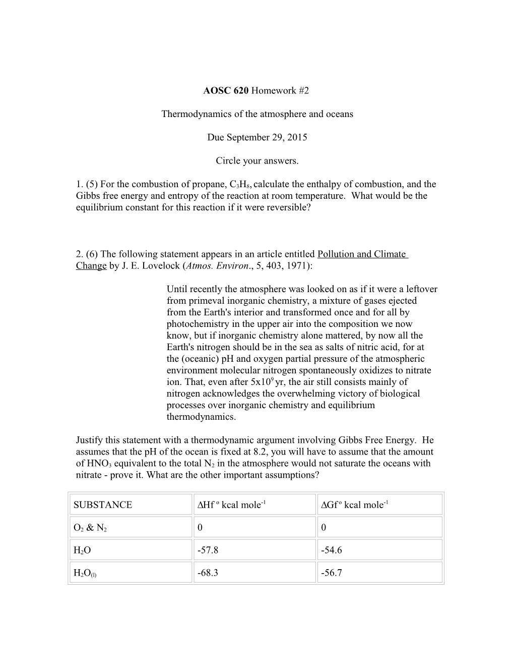 Thermodynamics of the Atmosphere and Oceans