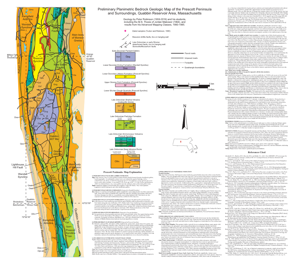 Preliminary Planimetric Bedrock Geologic Map of the Prescott Peninsula Equivalents