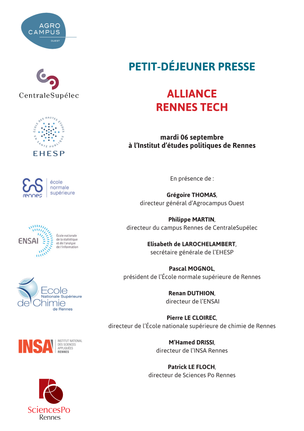 PETIT-Déjeuner Presse Alliance Rennes Tech