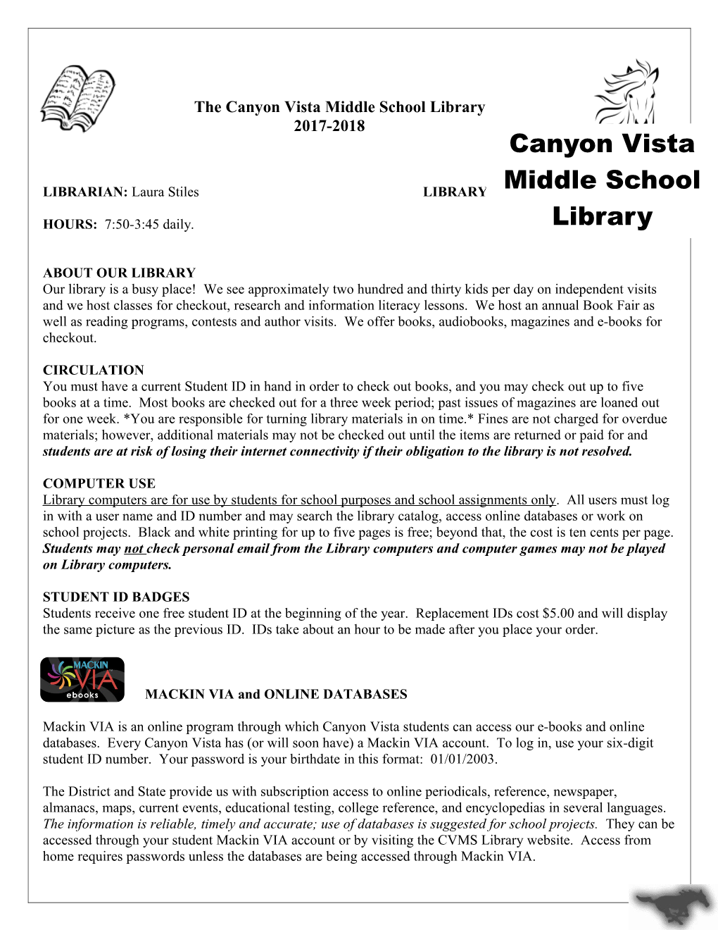 The Canyon Vista Middle School Library