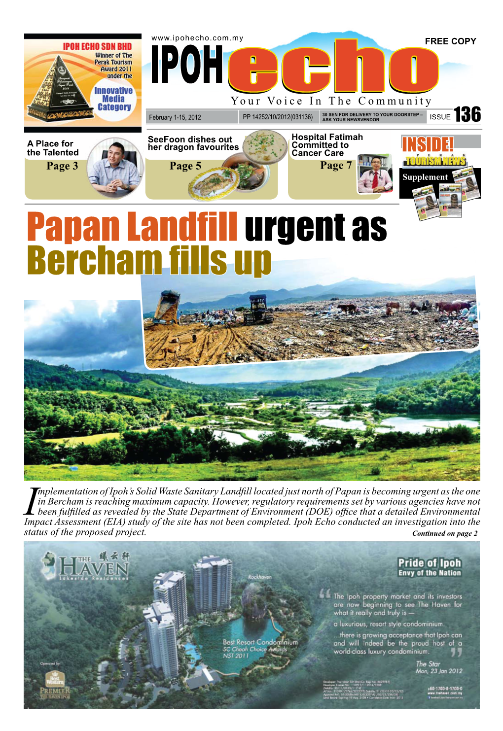 Papan Landfillurgent As Bercham Fills Up