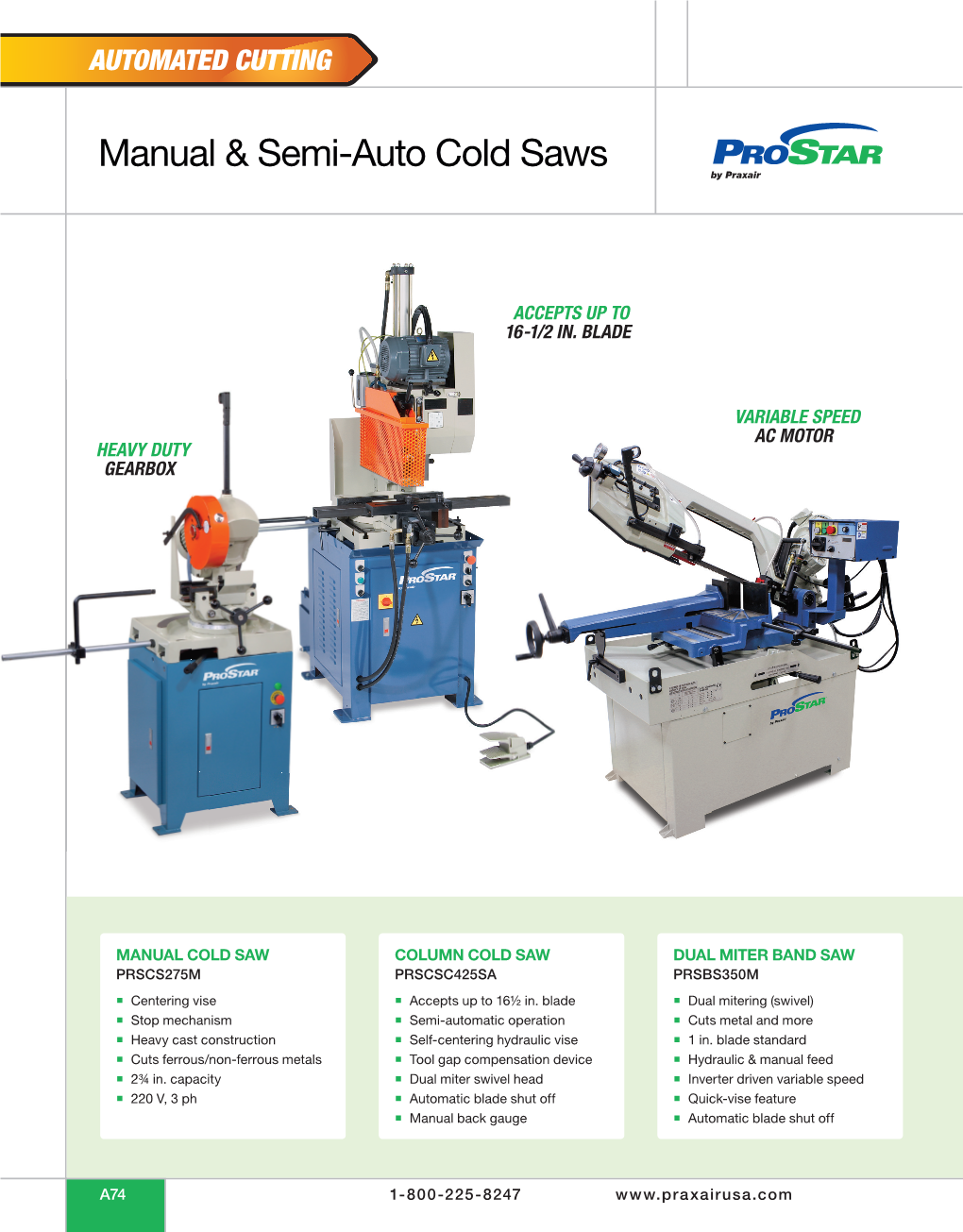 Column Cold Saw PRSCSC425SA Brochure