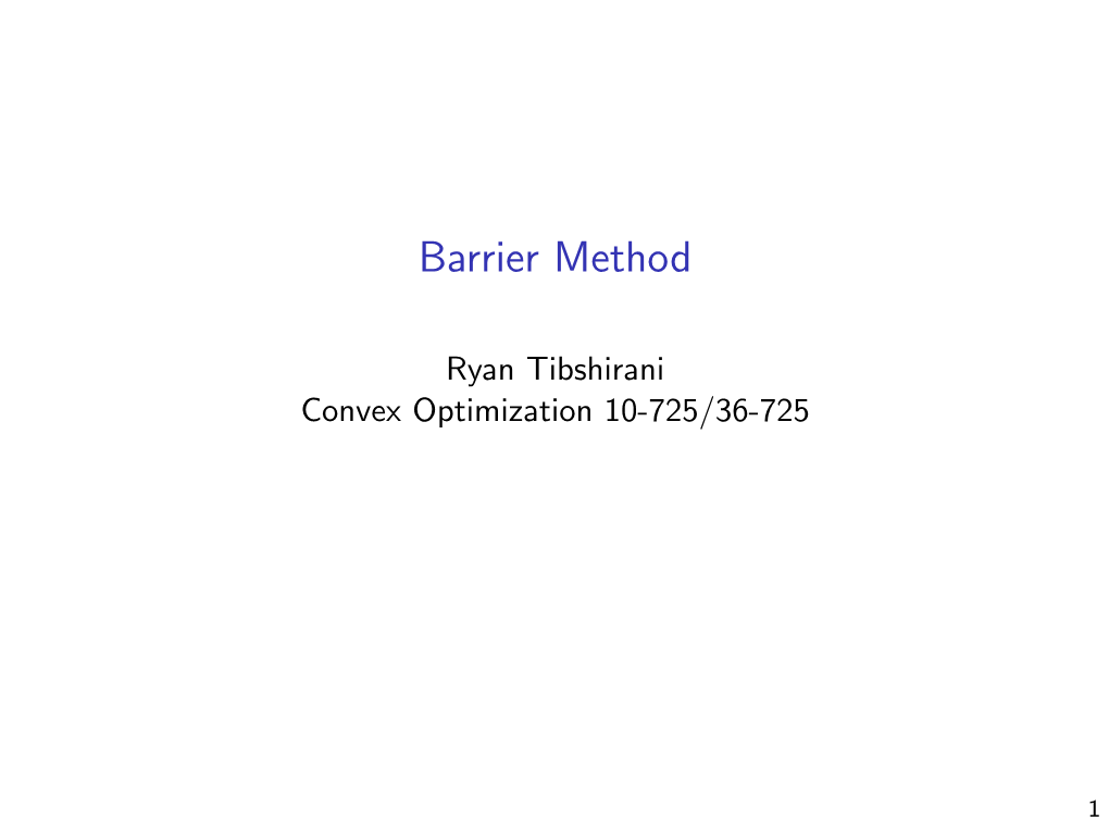 Barrier Method