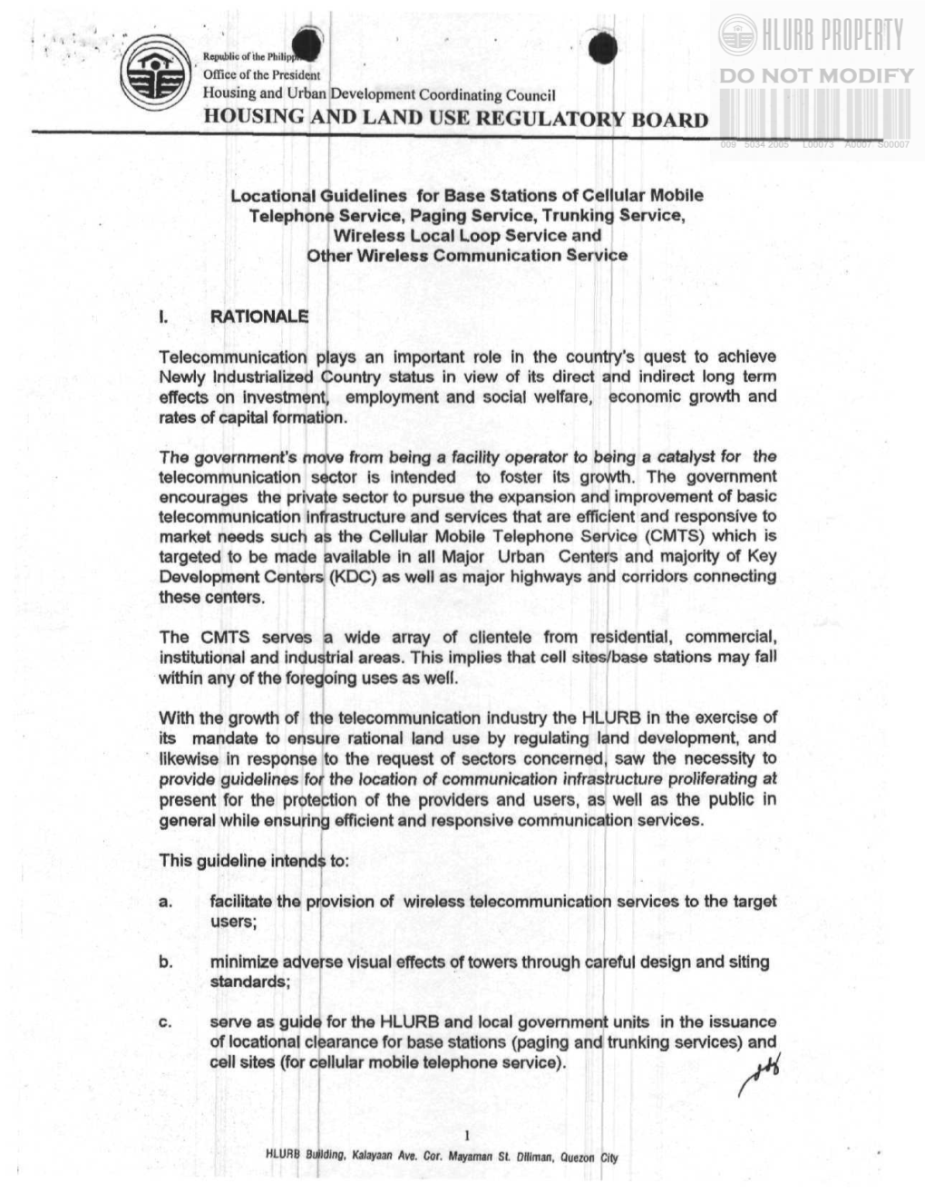 Locational Guidelines for Base Stations of Cellular Mobile