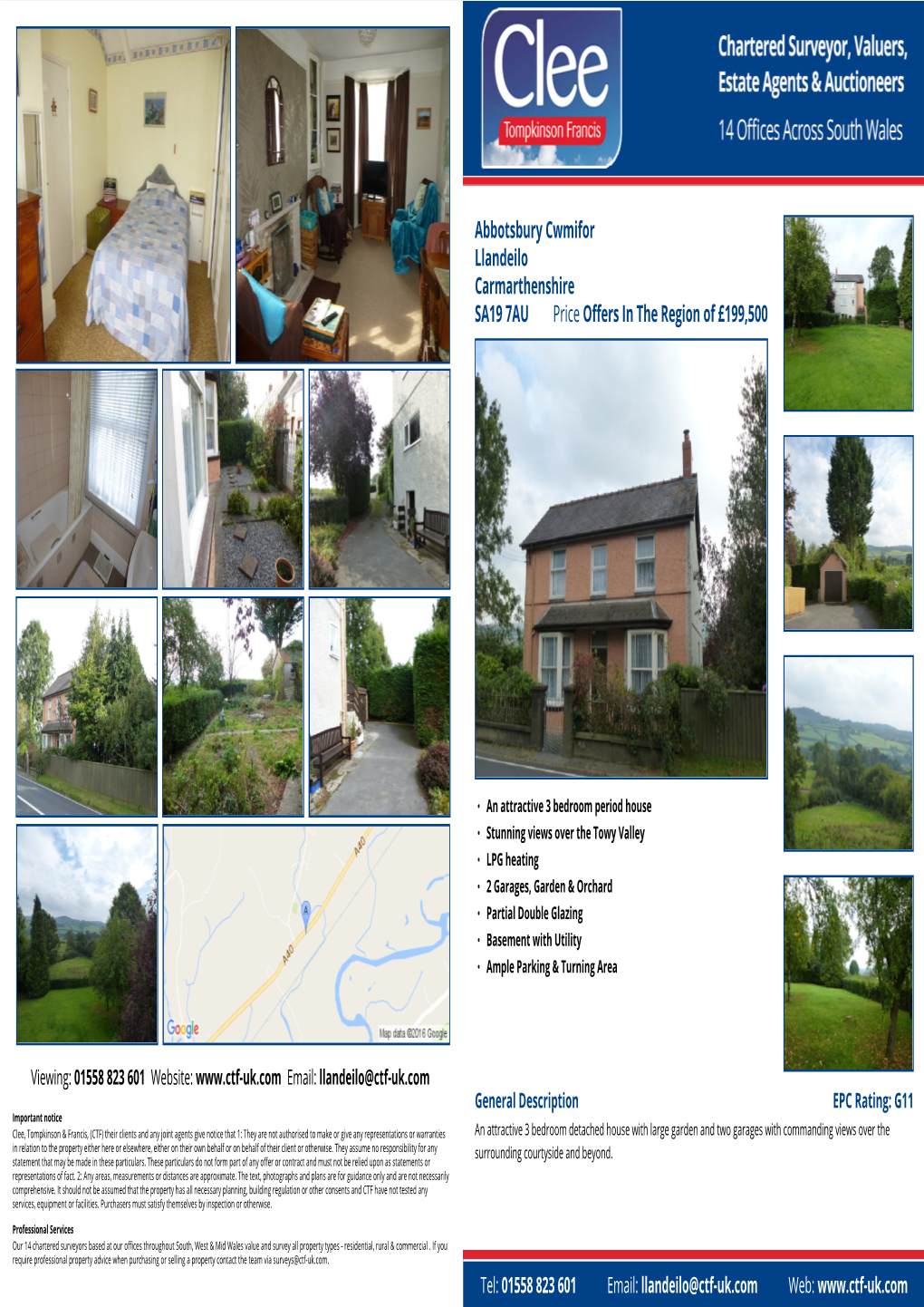 Abbotsbury Cwmifor Llandeilo Carmarthenshire SA19 7AU Price Offers in the Region of £199,500