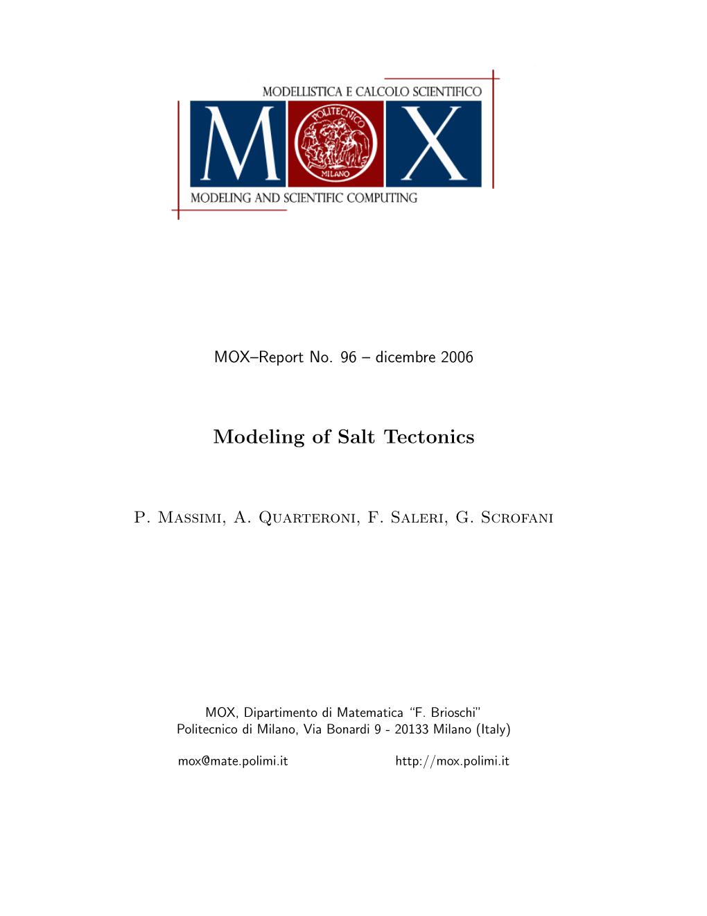 Modeling of Salt Tectonics