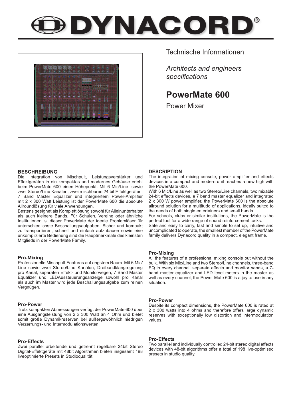 Powermate 600 Power Mixer