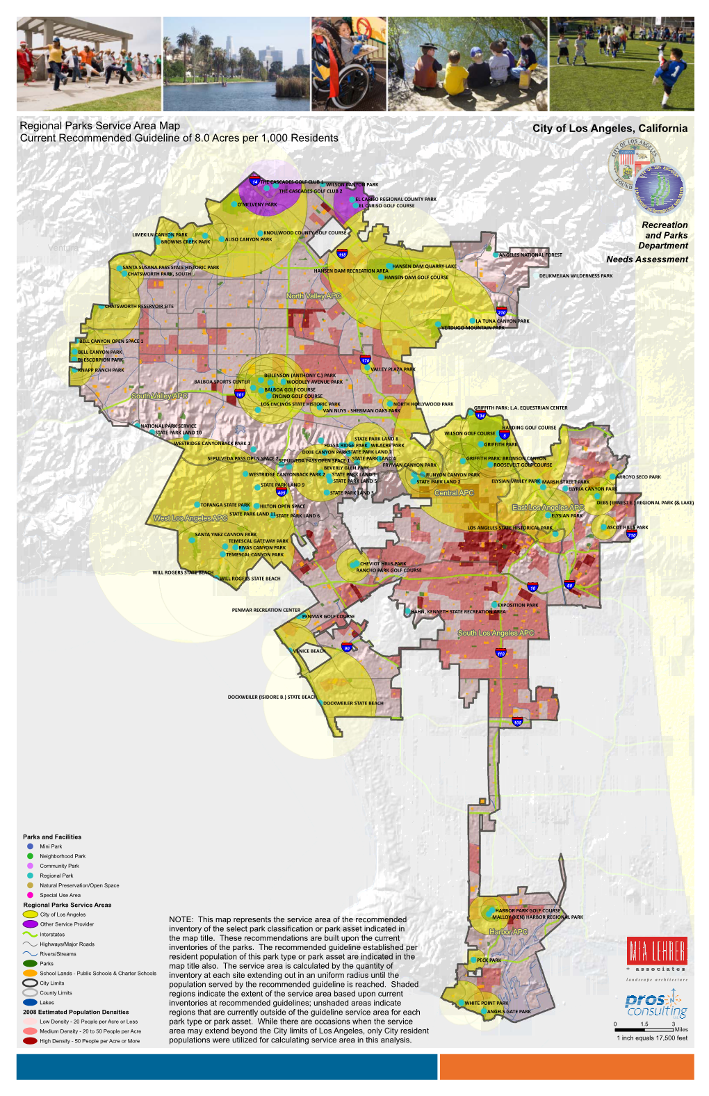 Regional Parks Service Area Map City of Los Angeles, California Current Recommended Guideline of 8.0 Acres Per 1,000 Residents