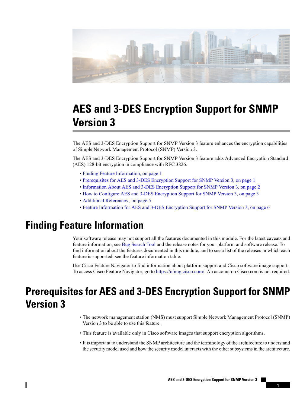 AES and 3-DES Encryption Support for SNMP Version 3