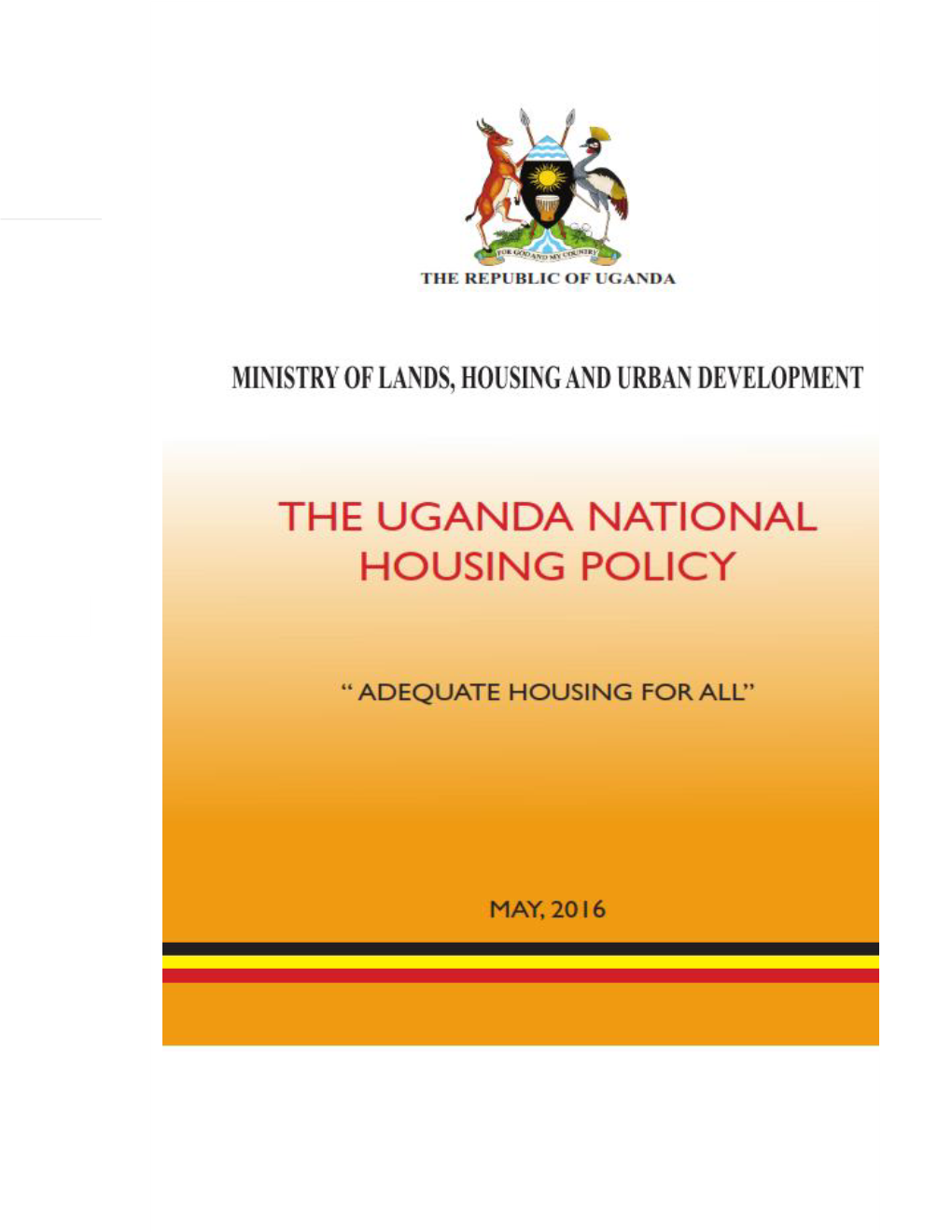 National Housing Policy – May 2016