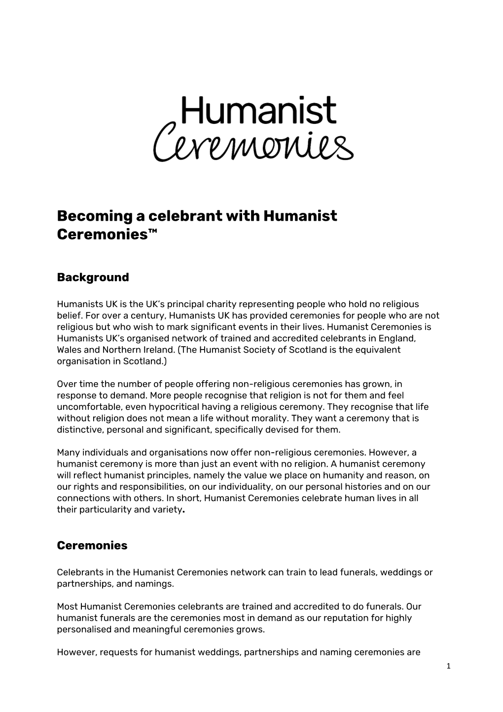 Becoming a Celebrant with Humanist Ceremonies™