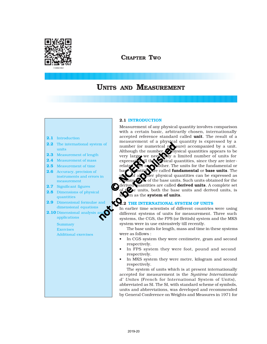 Units and Measurement