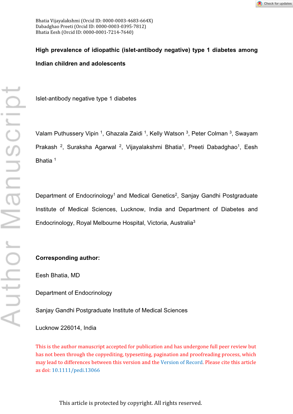 Islet Antibody‐Negative