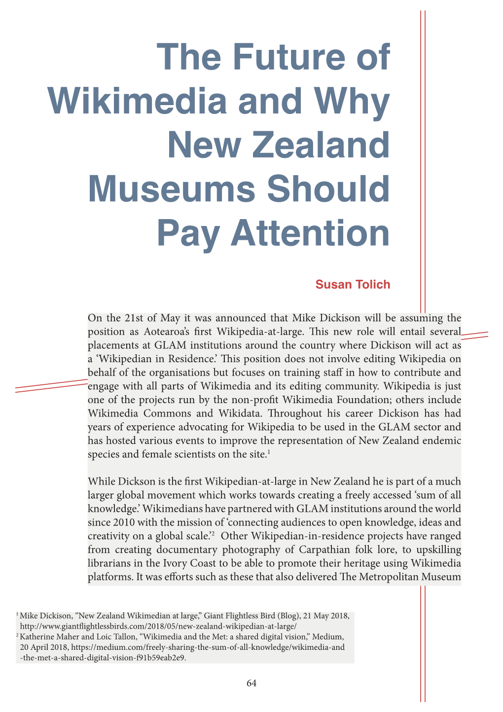 The Future of Wikimedia and Why New Zealand Museums Should Pay Attention