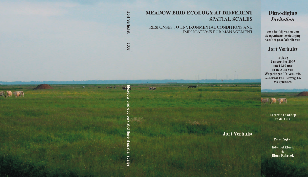 Meadow Bird Ecology at Different Spatial Scales