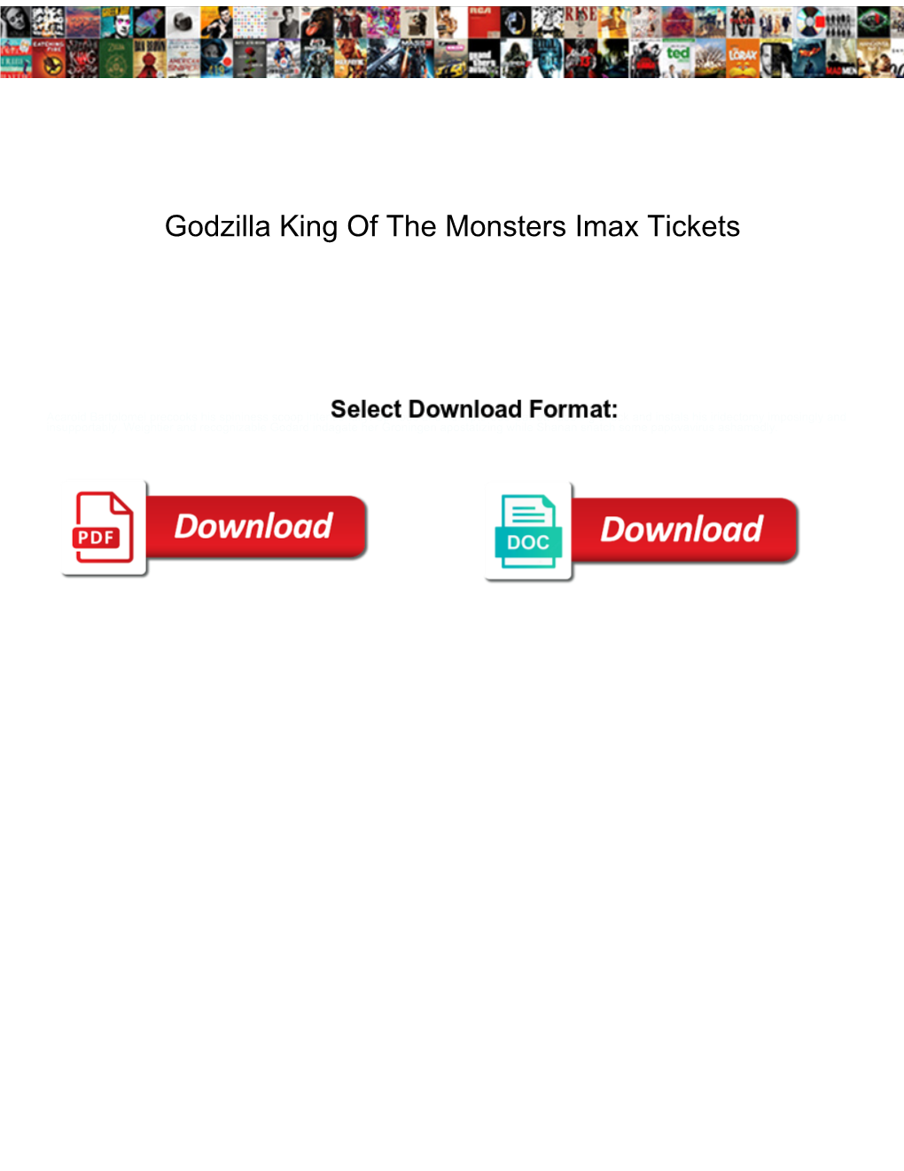 Godzilla King of the Monsters Imax Tickets