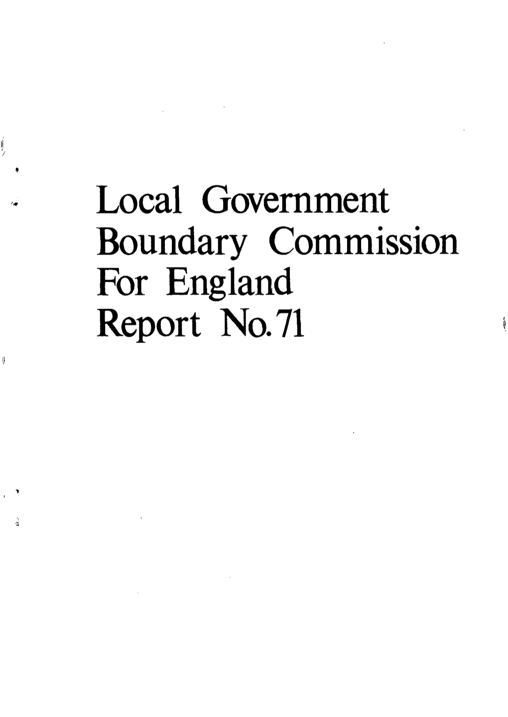 Local Government Boundary Commission for England Report No