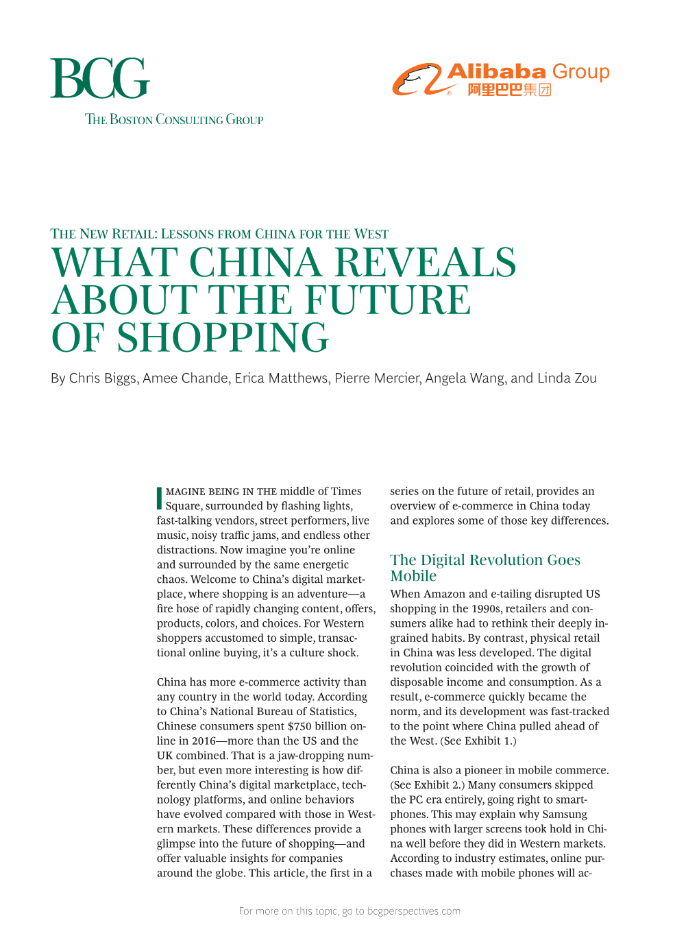 What China Reveals About the Future of Shopping by Chris Biggs, Amee Chande, Erica Matthews, Pierre Mercier, Angela Wang, and Linda Zou