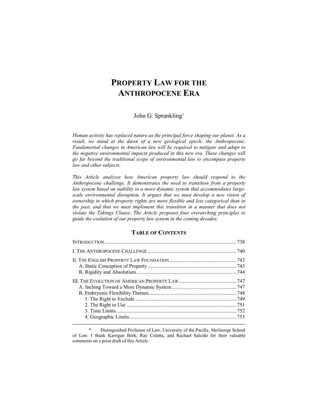 Property Law for the Anthropocene Era