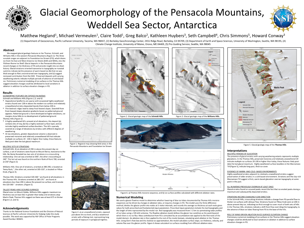 Glacial Geomorphology of the Pensacola Mountains, Weddell Sea