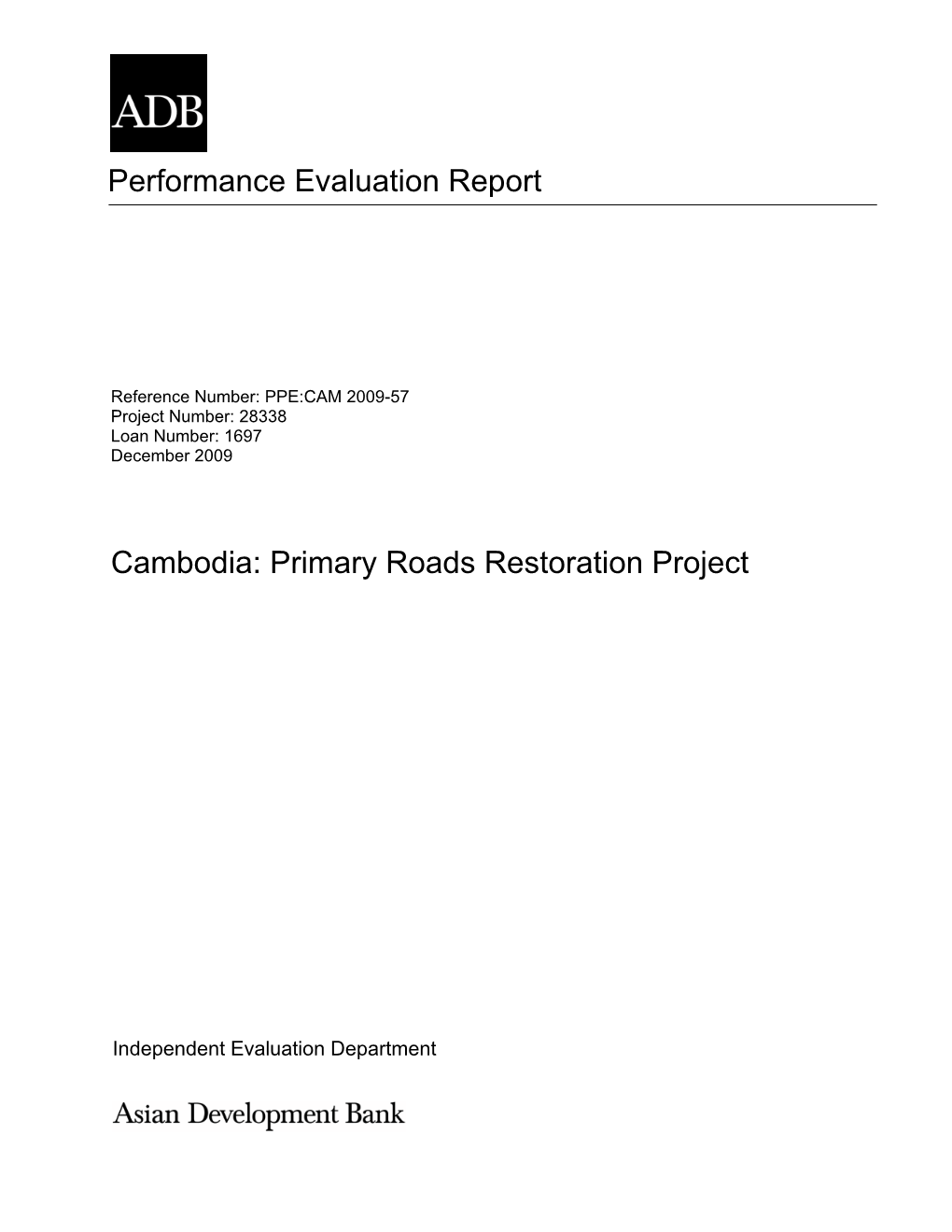 Cambodia: Primary Roads Restoration Project