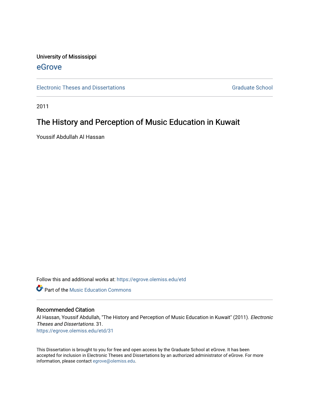 The History and Perception of Music Education in Kuwait