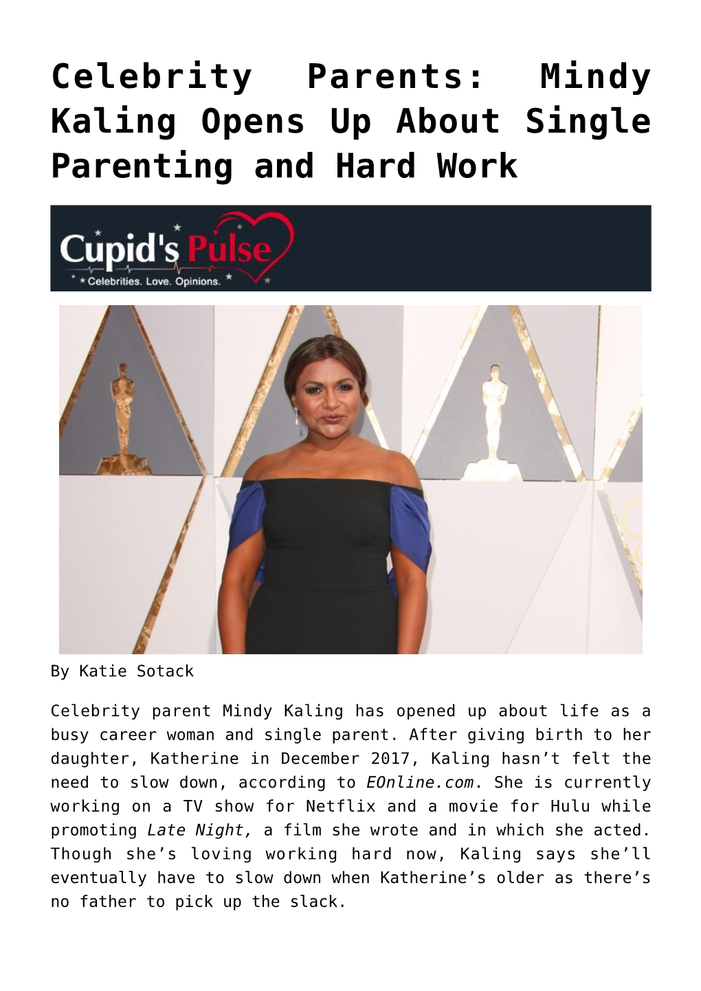 Celebrity Parents: Mindy Kaling Opens up About Single Parenting and Hard Work