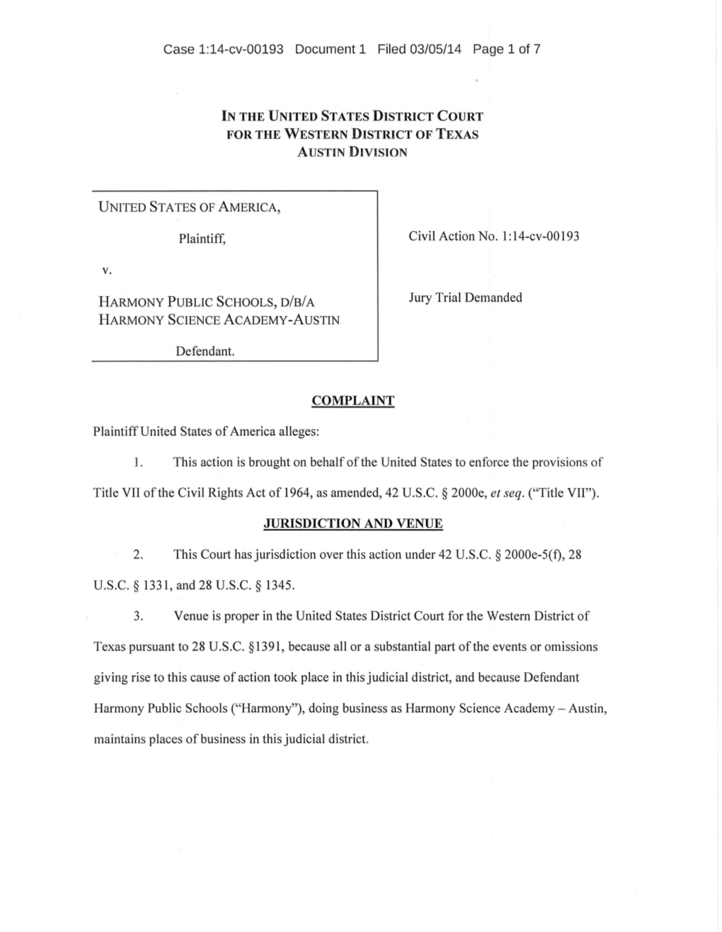 Case 1:14-Cv-00193 Document 1 Filed 03/05/14 Page 1 of 7