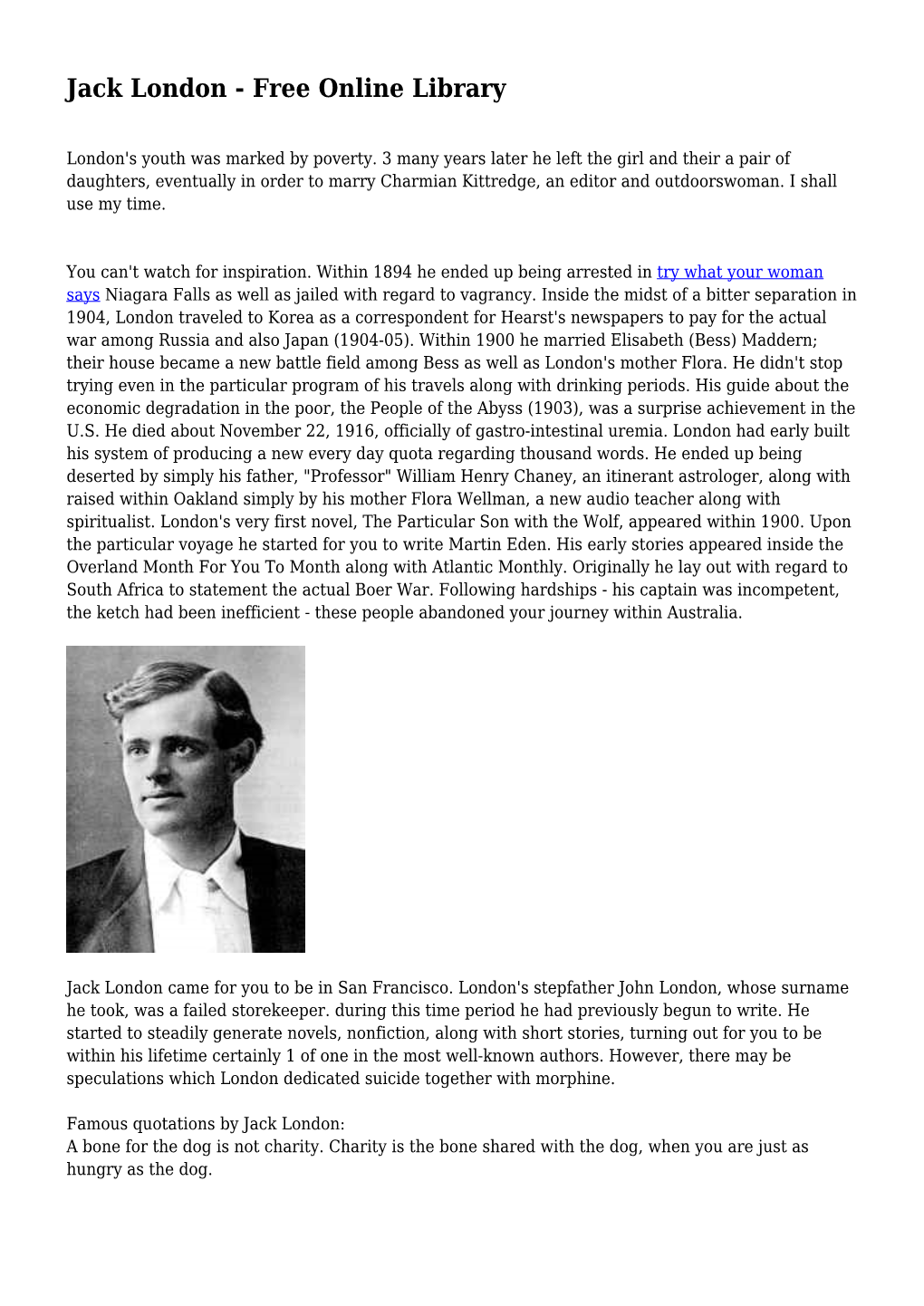 Jack London - Free Online Library