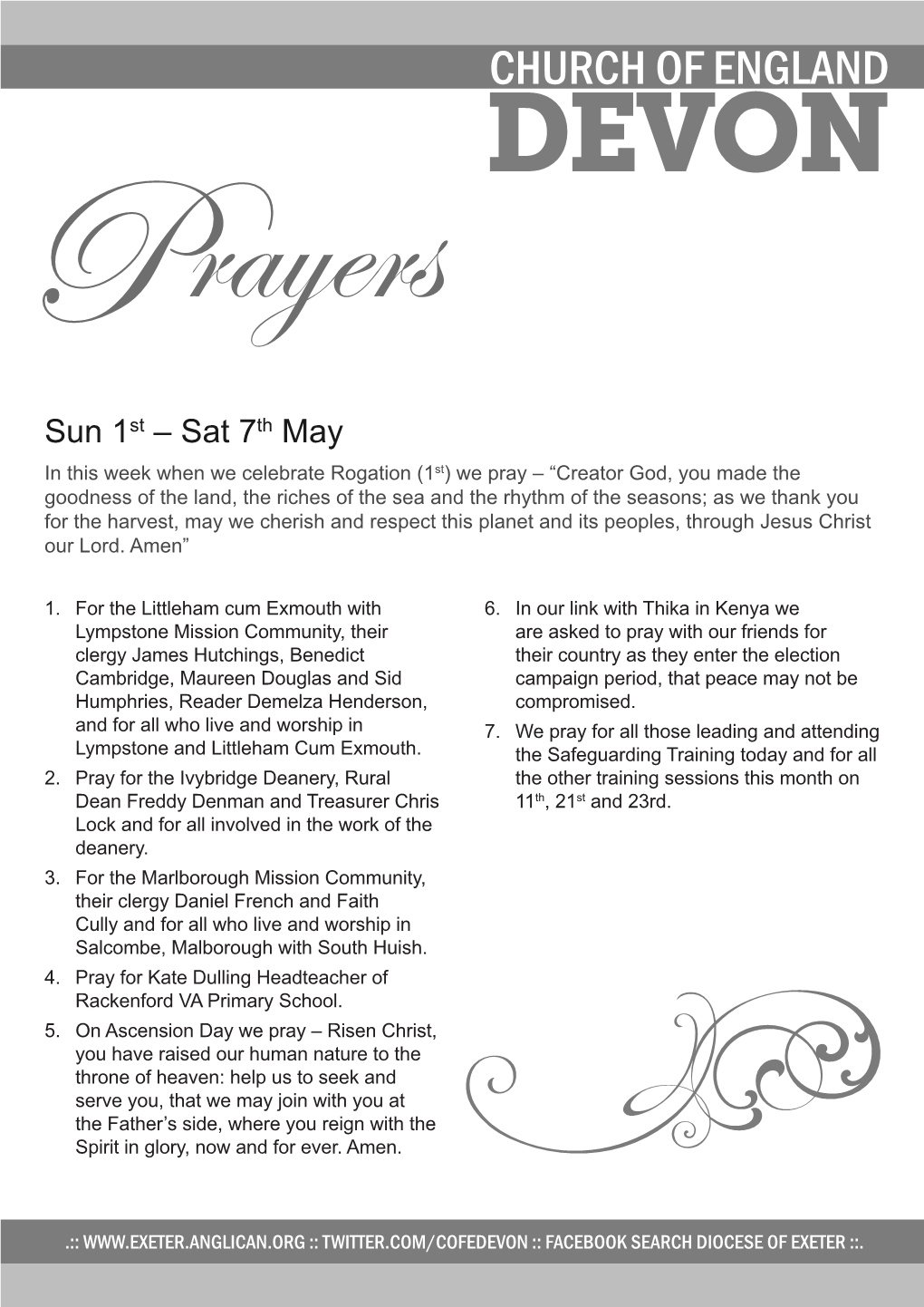 CHURCH of ENGLAND DEVON Prayers