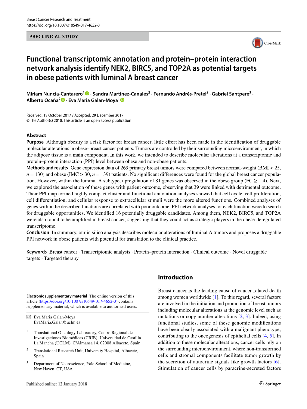 Functional Transcriptomic Annotation and Protein–Protein Interaction