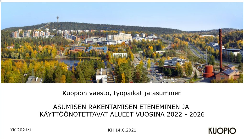 5692/2021 Kuopion Väestö, Työpaikat Ja Asuminen