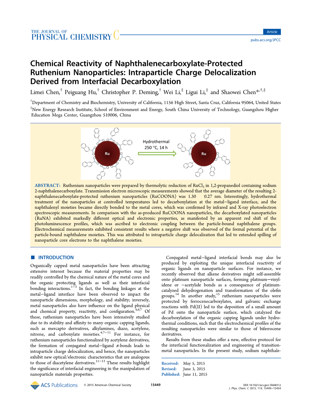 Chemical Reactivity of Naphthalenecarboxylate-Protected