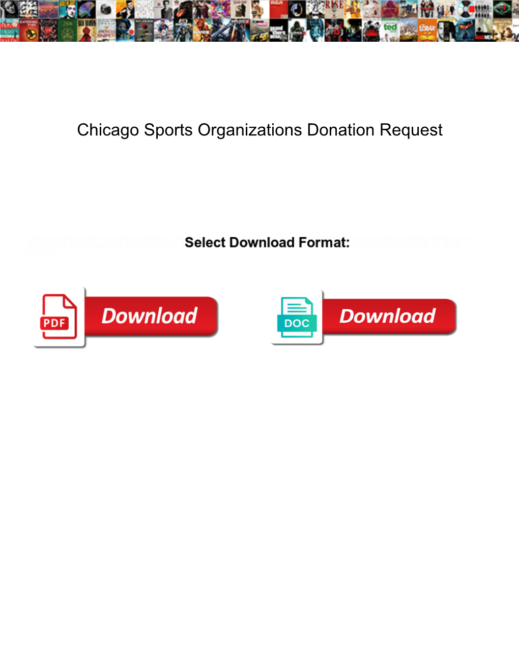 Chicago Sports Organizations Donation Request