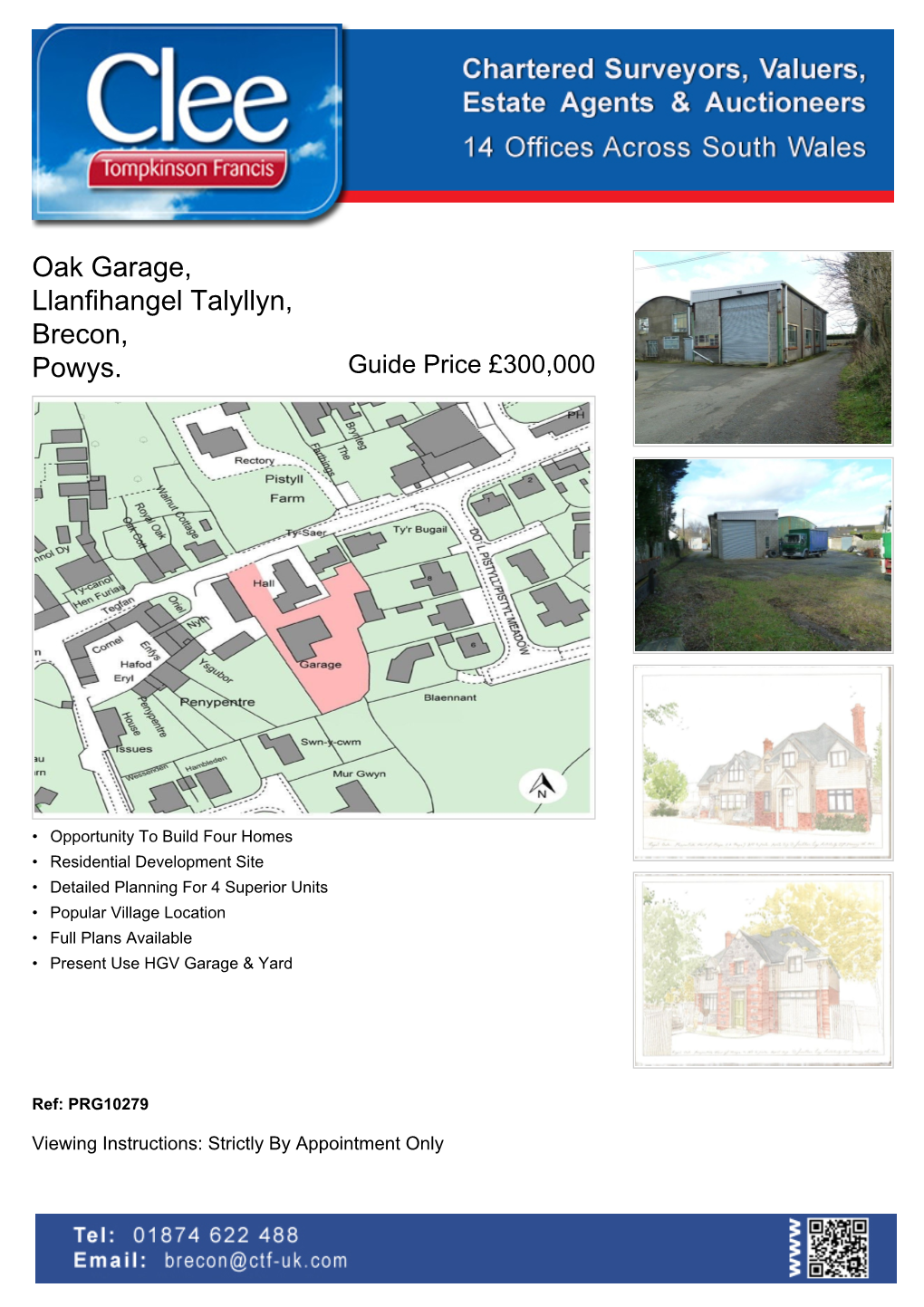 Oak Garage, Llanfihangel Talyllyn, Brecon, Powys. Guide Price £300,000