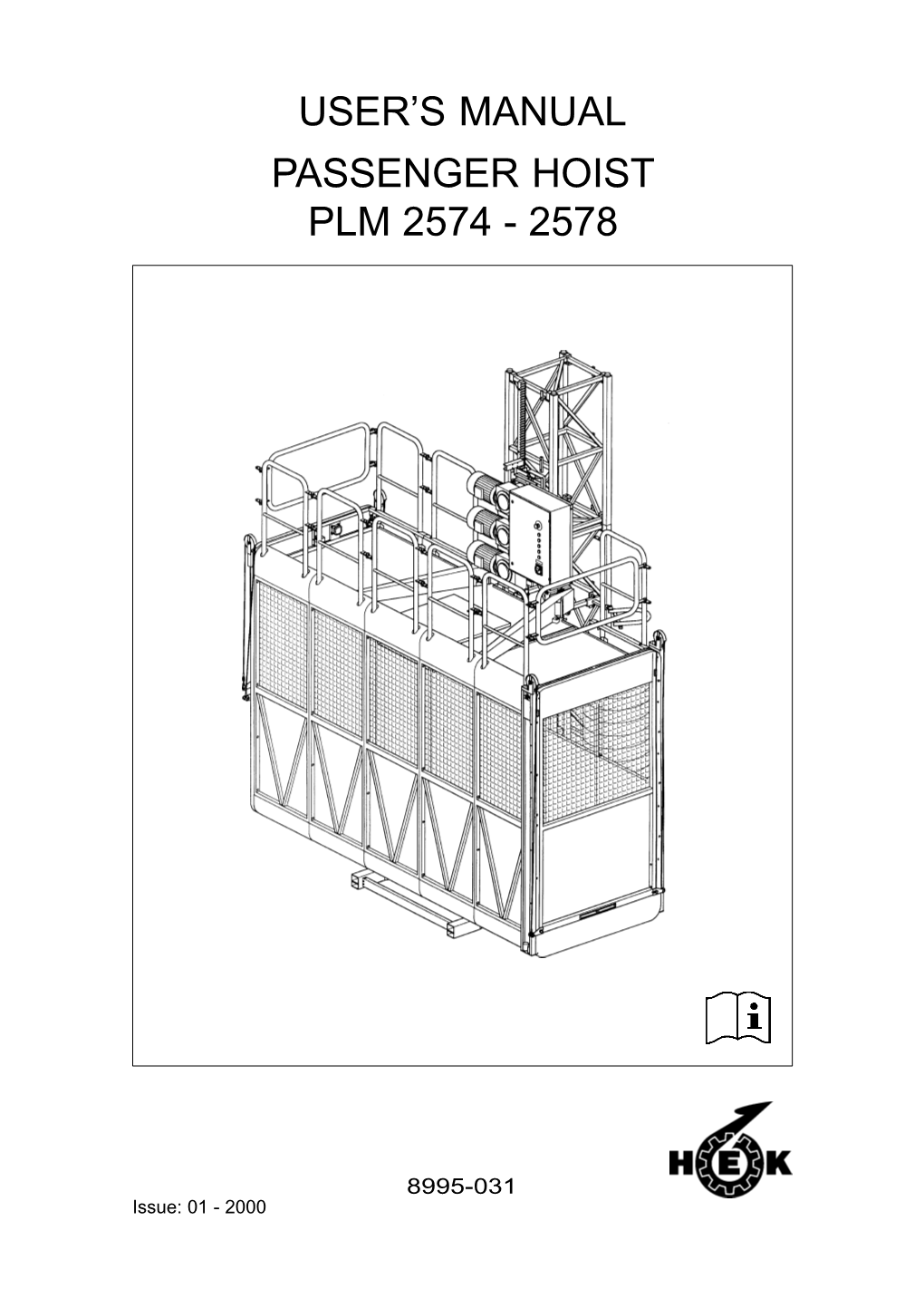 User's Manual Passenger Hoist Plm 2574