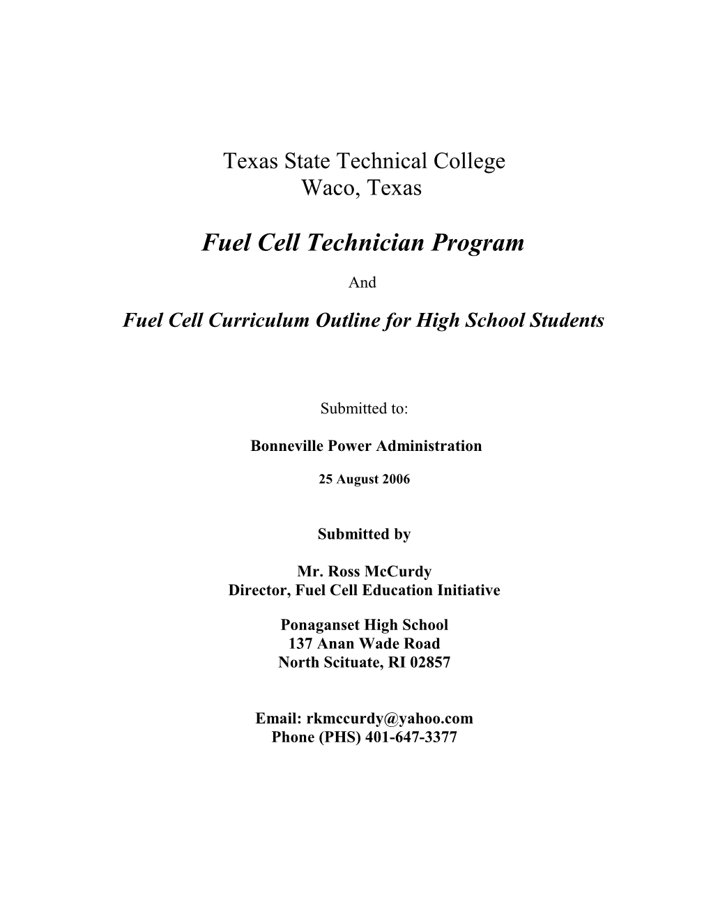 Fuel Cell Education Initiative