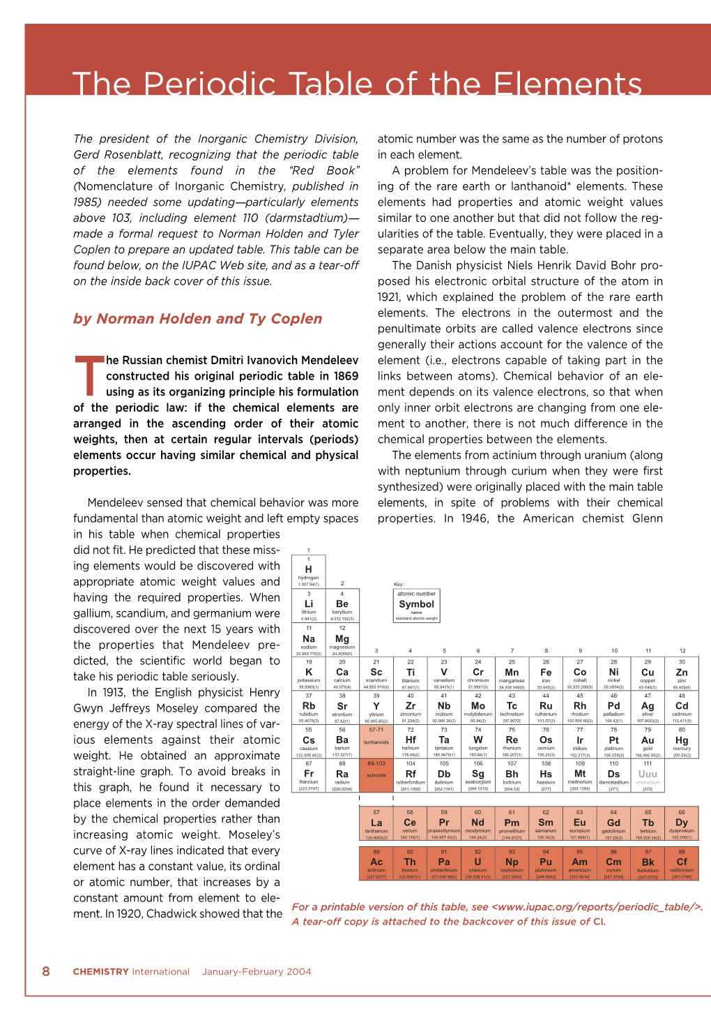 The Periodic Table of the Elements