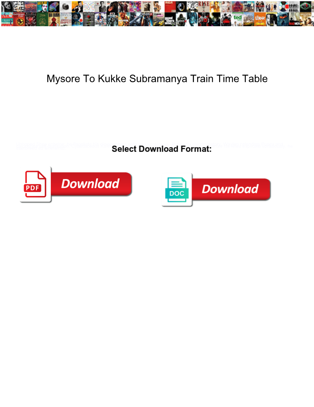 Mysore to Kukke Subramanya Train Time Table