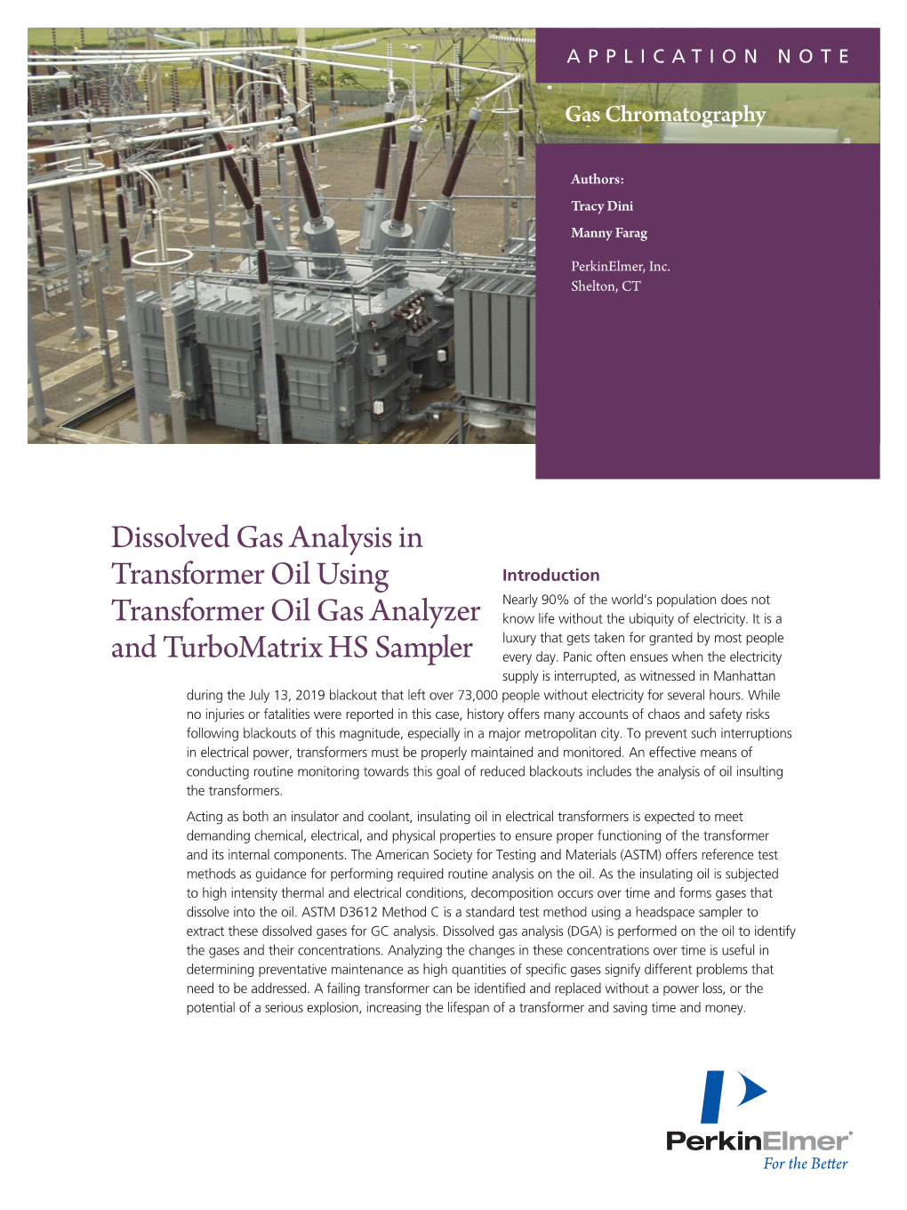 Dissolved Gas Analysis in Transformer Oil Using Transformer Oil Gas Analyzer