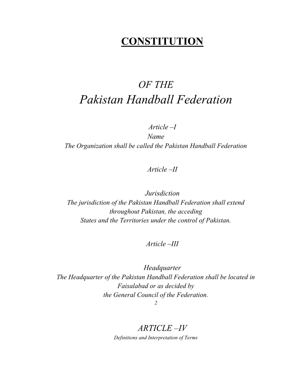 Pakistan Handball Federation